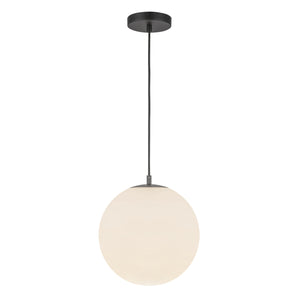 Marco 12-in Black/Opal Glass LED Pendant