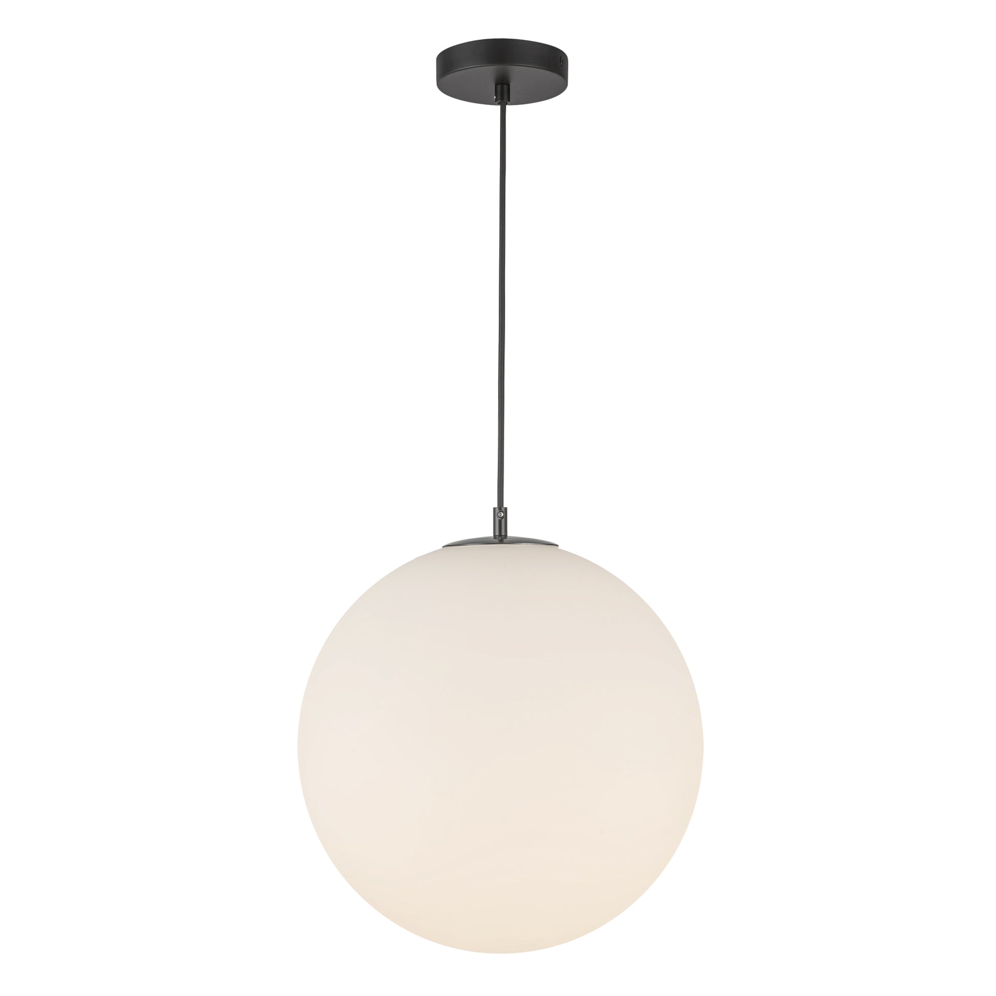 Marco 16-in,196-in Black/Opal Glass LED Pendant