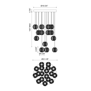 Marni 18 Light LED Multi Pendant