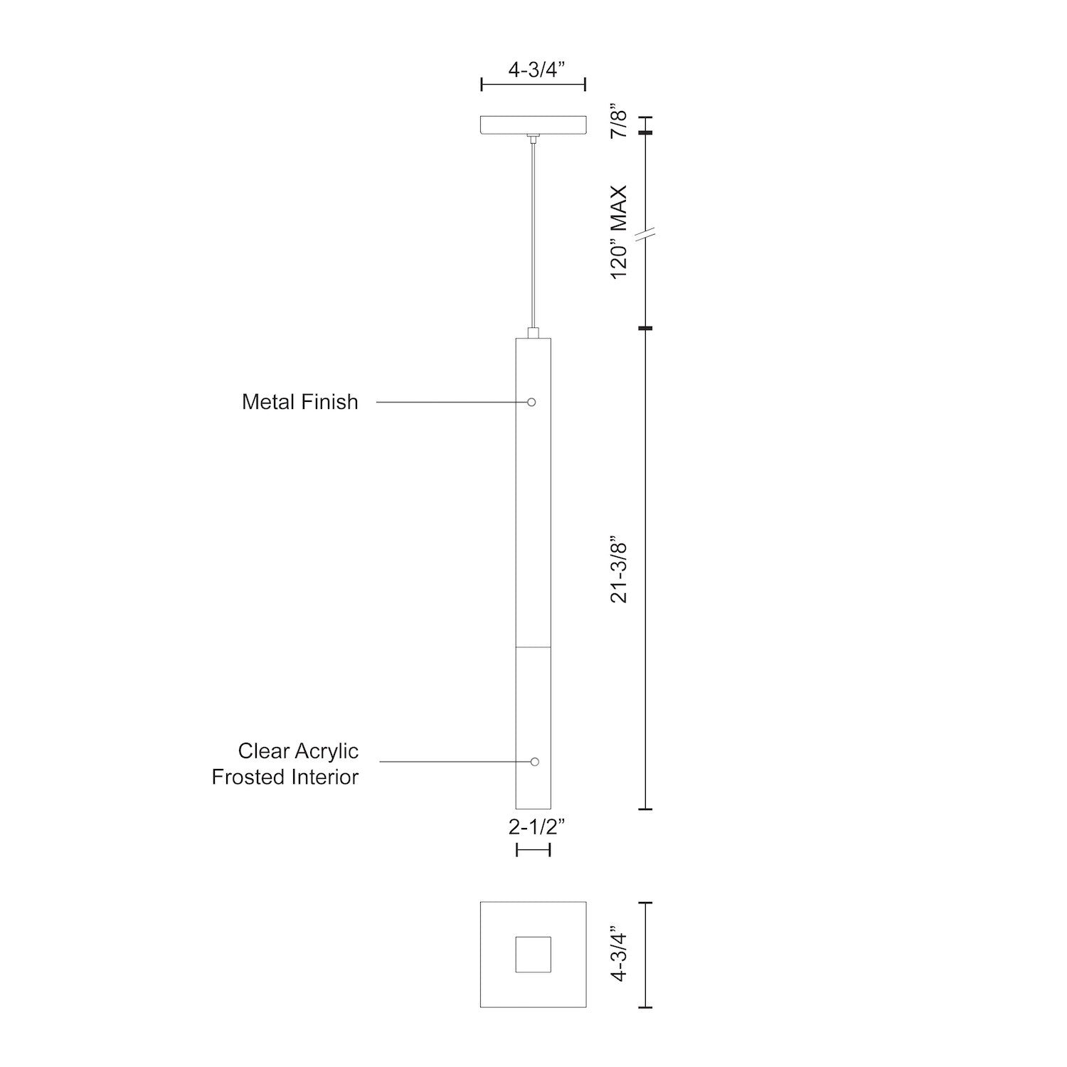 Martelo 5-in Chrome LED Pendant
