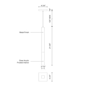 Martelo 5-in Chrome LED Pendant