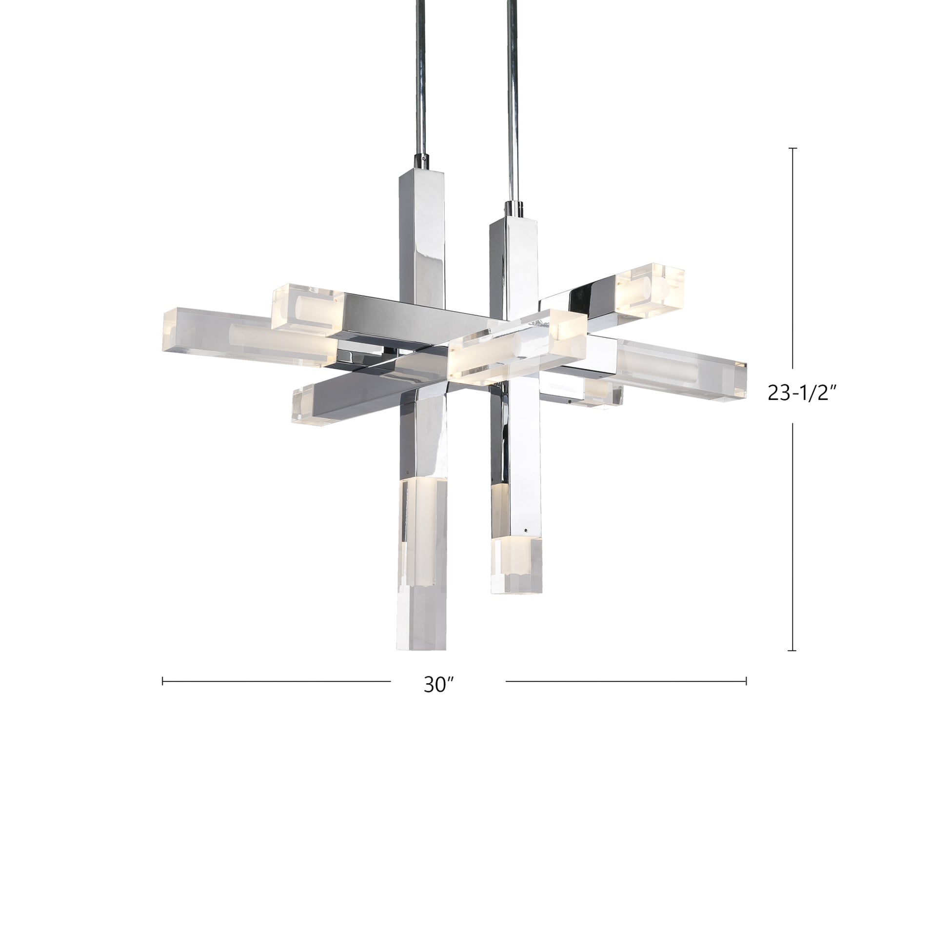 Martelo 30-in Chrome LED Pendant