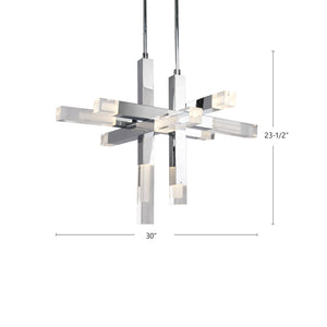 Martelo 30-in Chrome LED Pendant