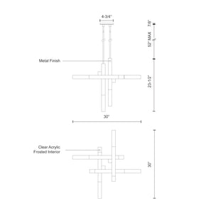 Martelo 30-in Chrome LED Pendant