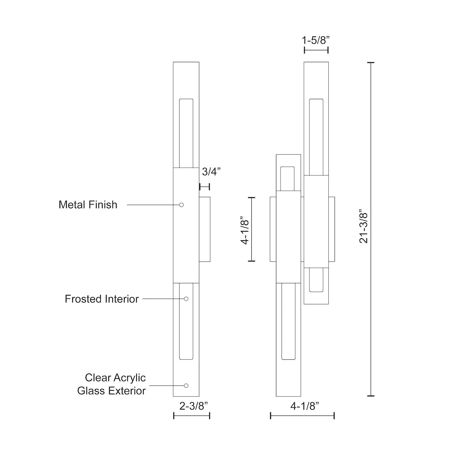 Martelo 22-in Chrome LED Wall Sconce
