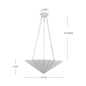 Martine 23-in Antique White 3 Lights Chandeliers