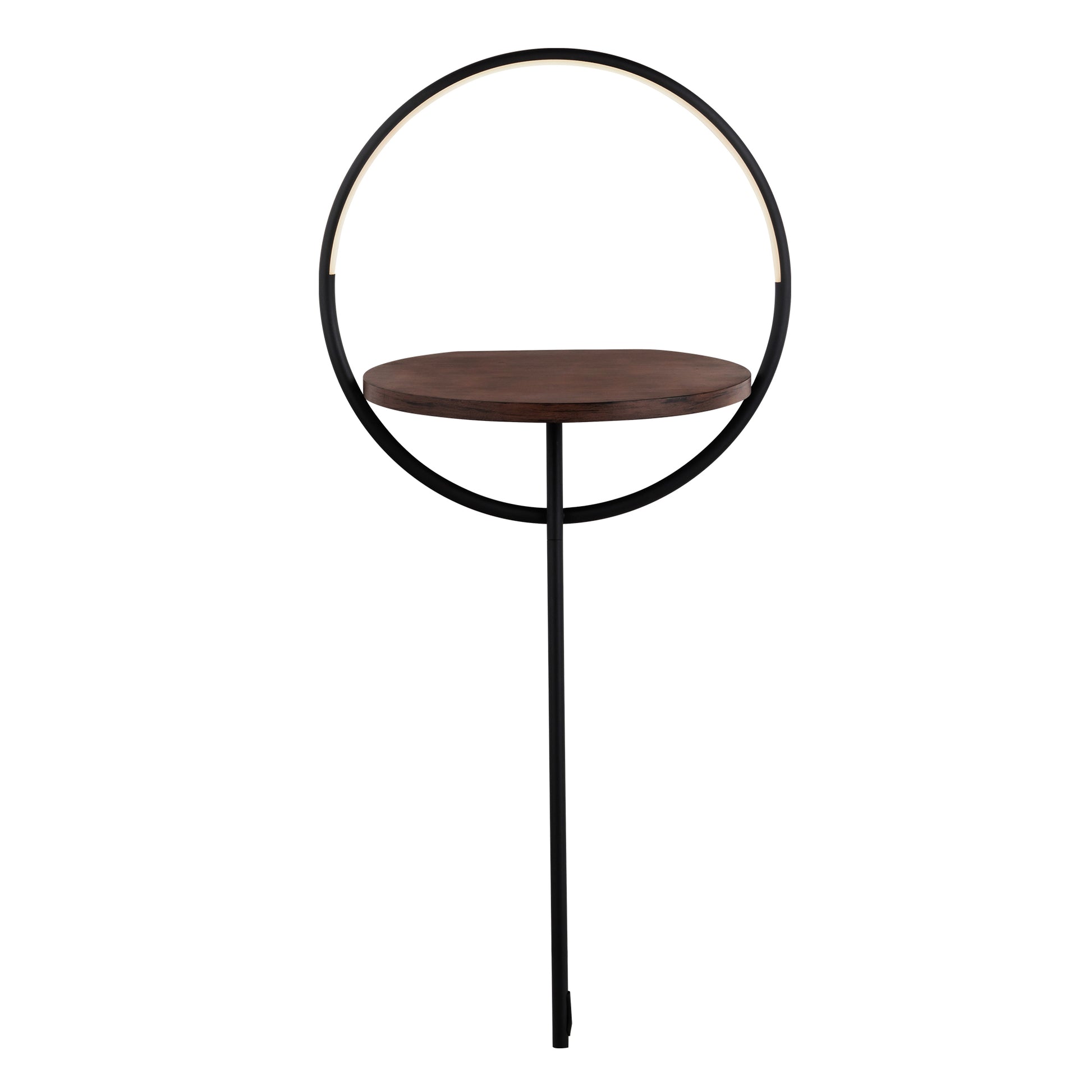 Maya 18-in Black/Walnut LED Floor Lamp