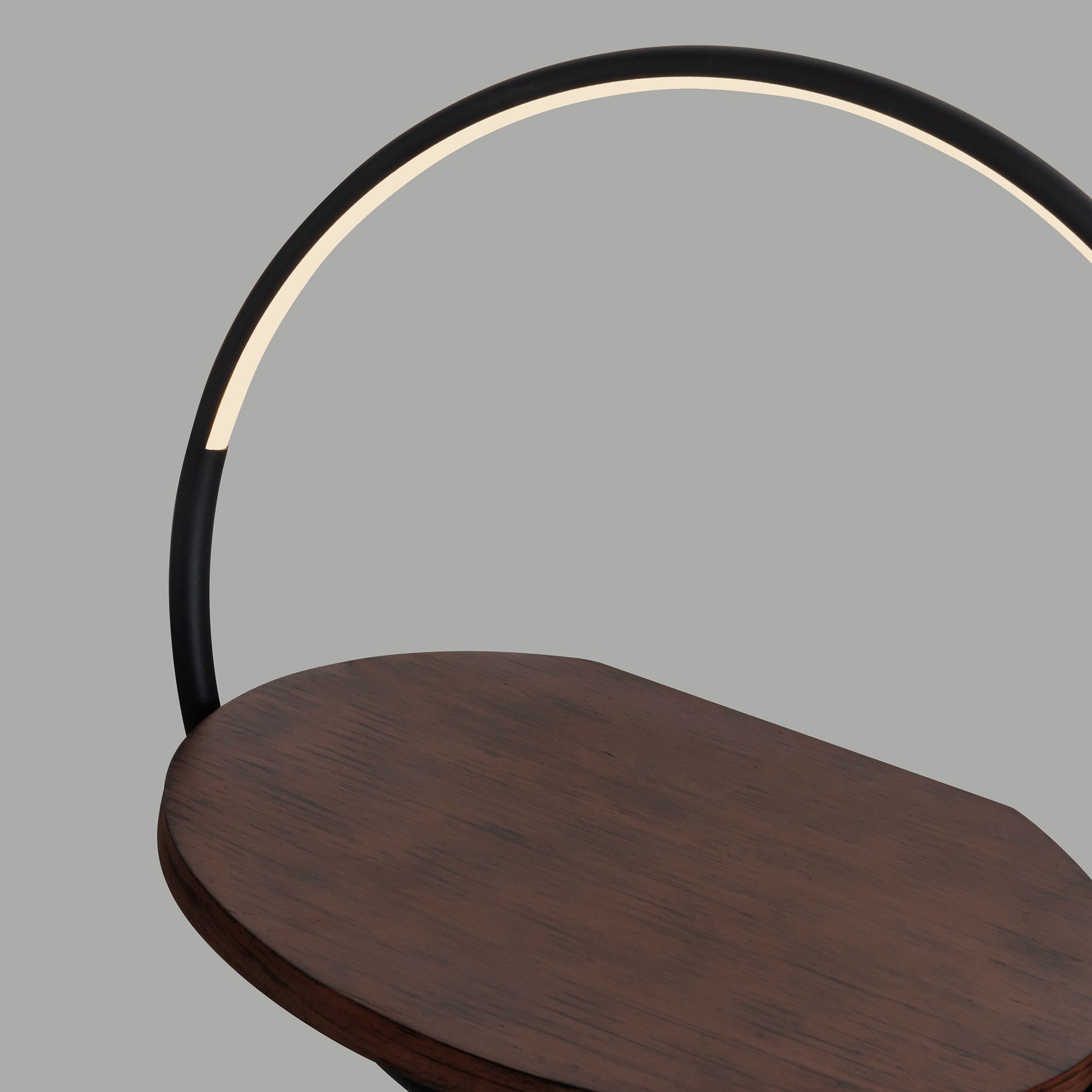 Maya 18-in Black/Walnut LED Floor Lamp