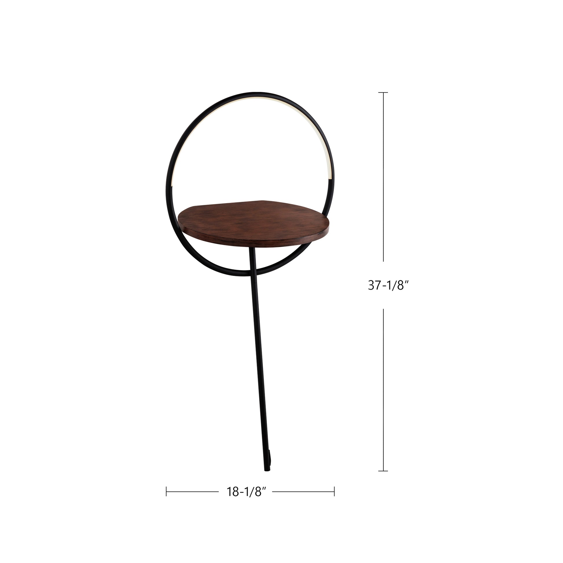 Maya 18-in Black/Walnut LED Floor Lamp