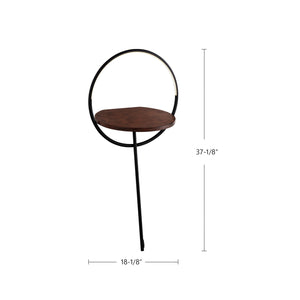 Maya 18-in Black/Walnut LED Floor Lamp