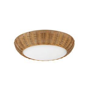 Merida 14-in Rattan Socket Flush Mount