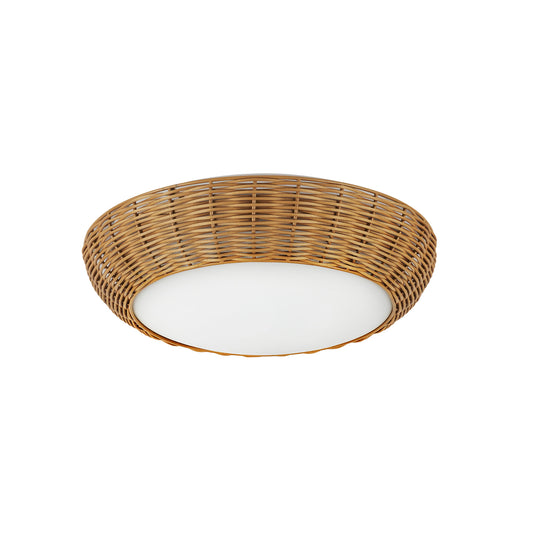 Merida 14-in Rattan Socket Flush Mount
