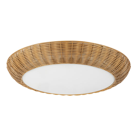 Merida 21-in Rattan Socket Flush Mount
