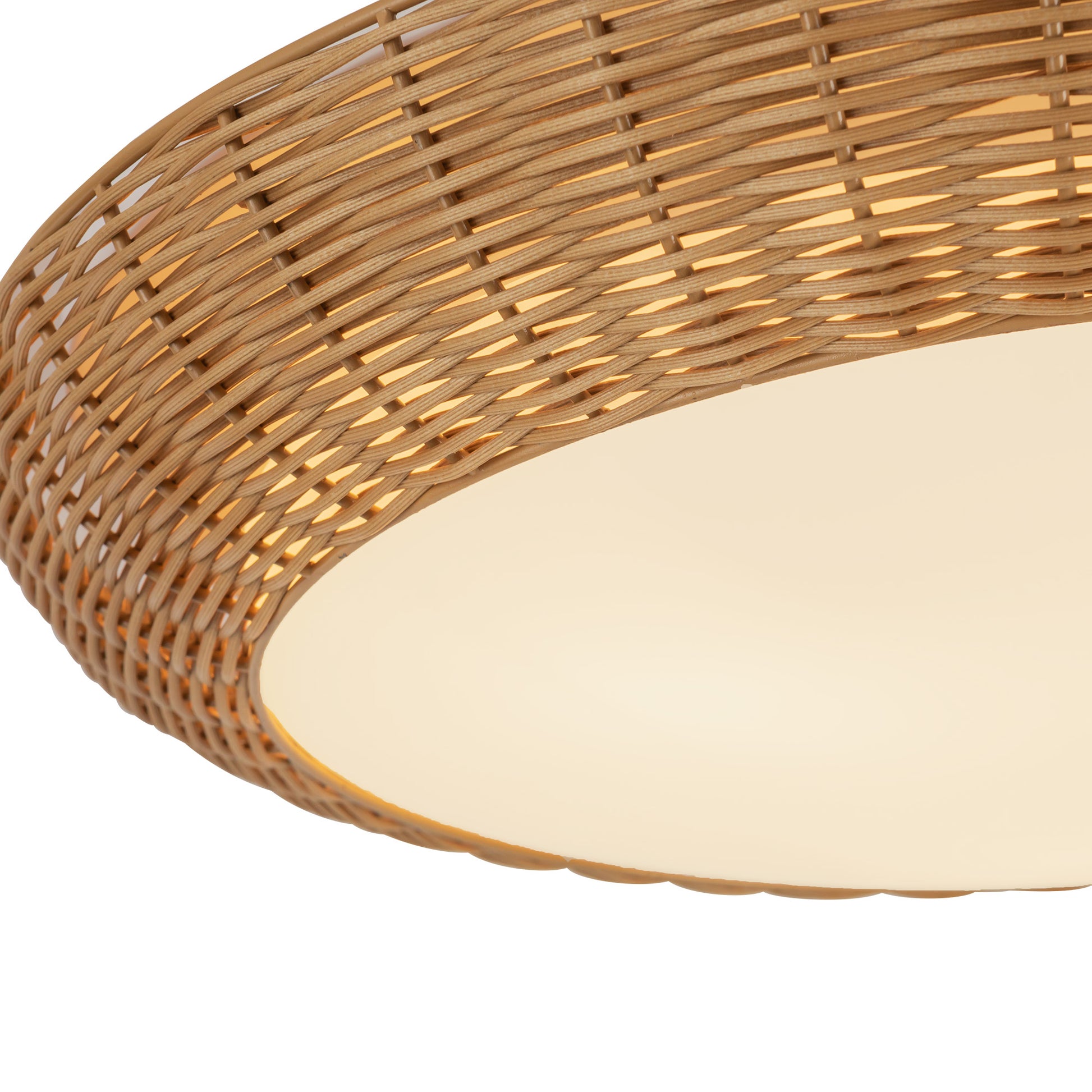 Merida 21-in Rattan Socket Flush Mount