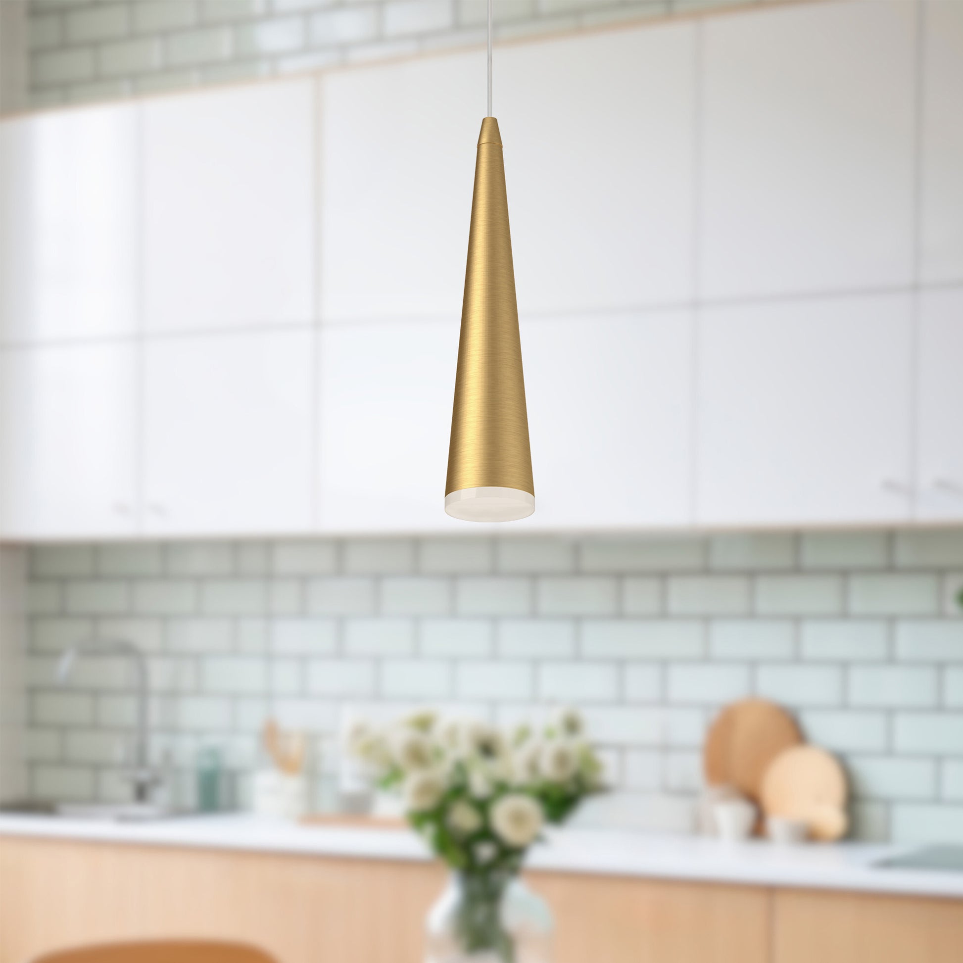 Mina 12-in Brushed Nickel LED Pendant