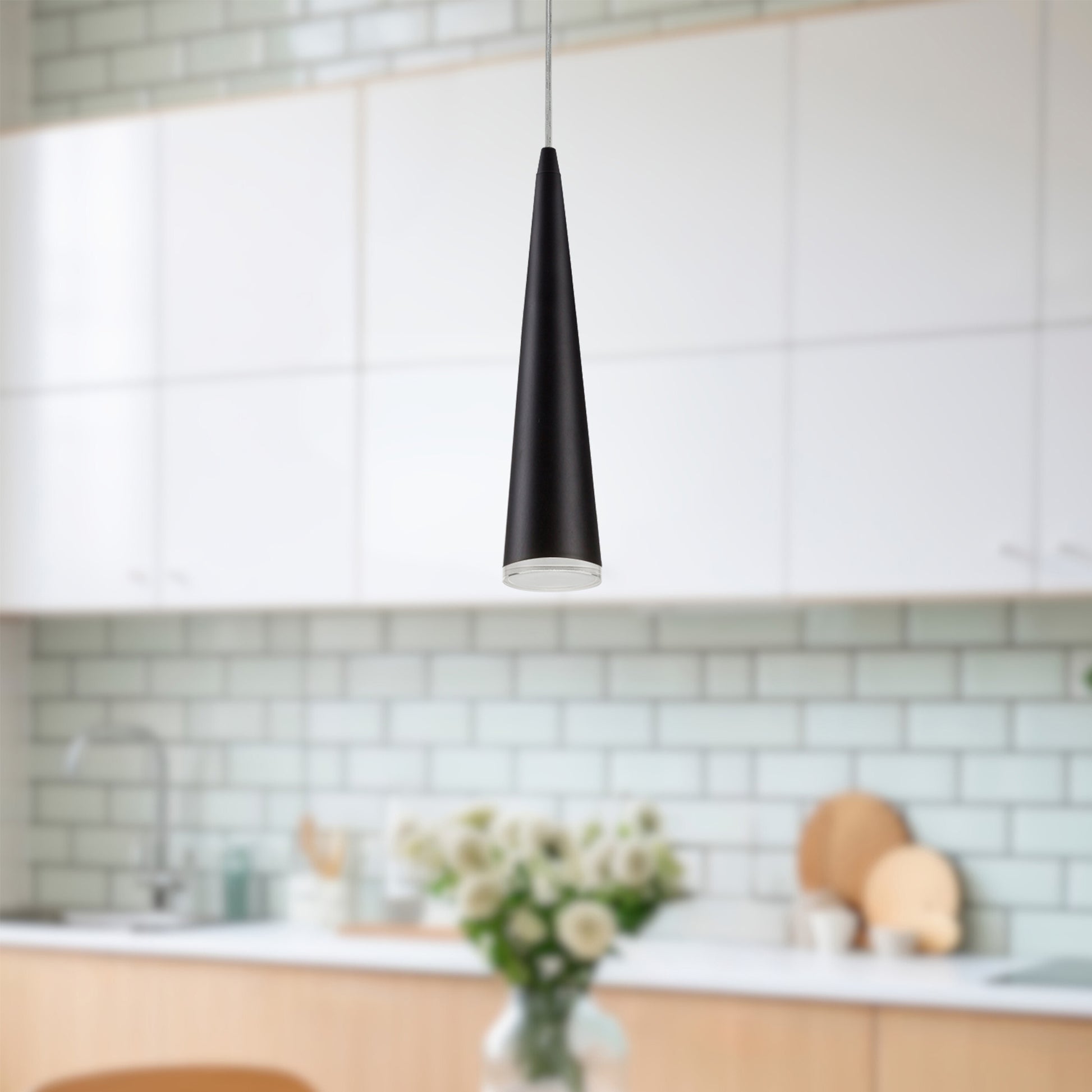 Mina 12-in Brushed Nickel LED Pendant