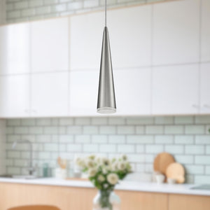 Mina 12-in Brushed Nickel LED Pendant
