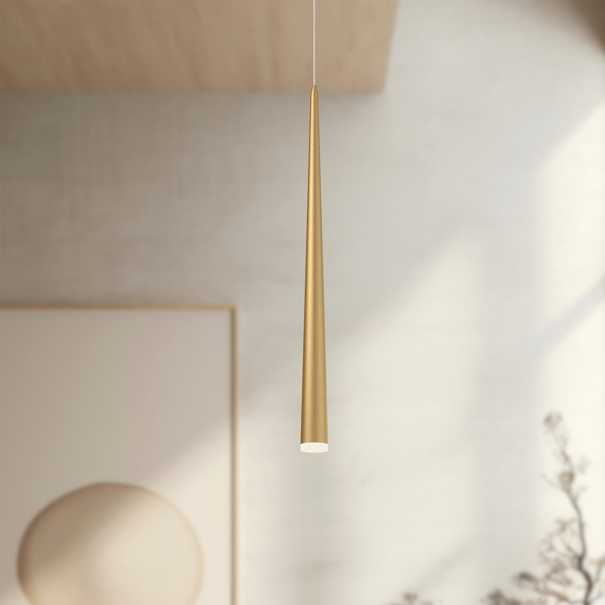 Mina 36-in Brushed Nickel LED Pendant