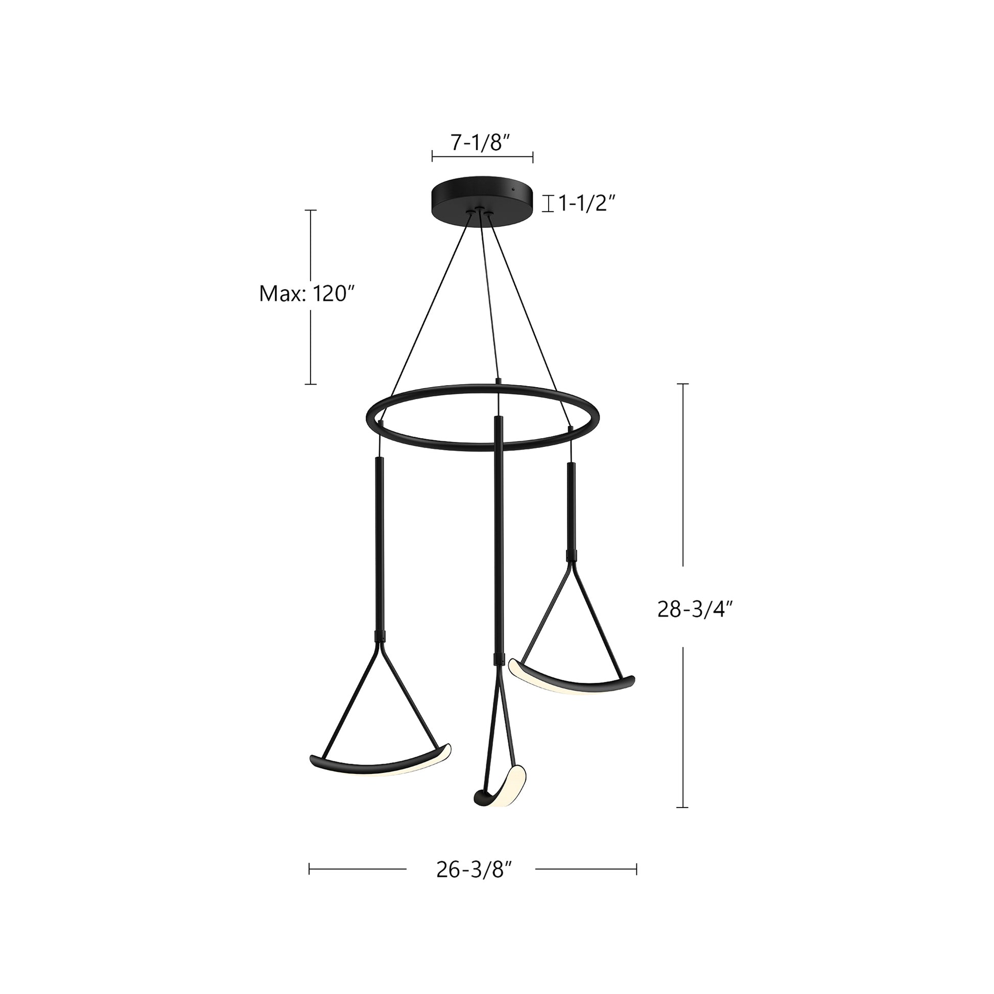 Mobil 27-in Black LED Chandeliers