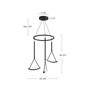 Mobil 27-in Black LED Chandeliers