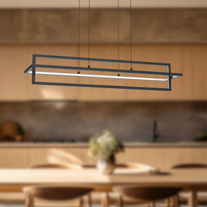 Mondrian 36-in Black LED Linear Pendant