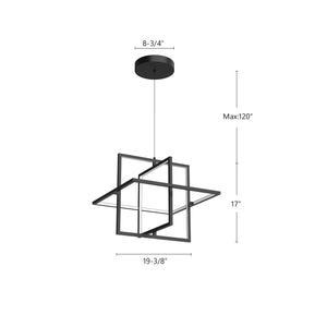 Mondrian 20-in Black LED Pendant