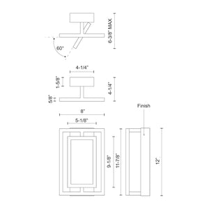 Mondrian 11-in Semi-Flush Mount