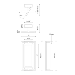 Mondrian Black LED Semi Flush Mount