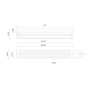 Mondrian Brushed Nickel LED Semi Flush Mount