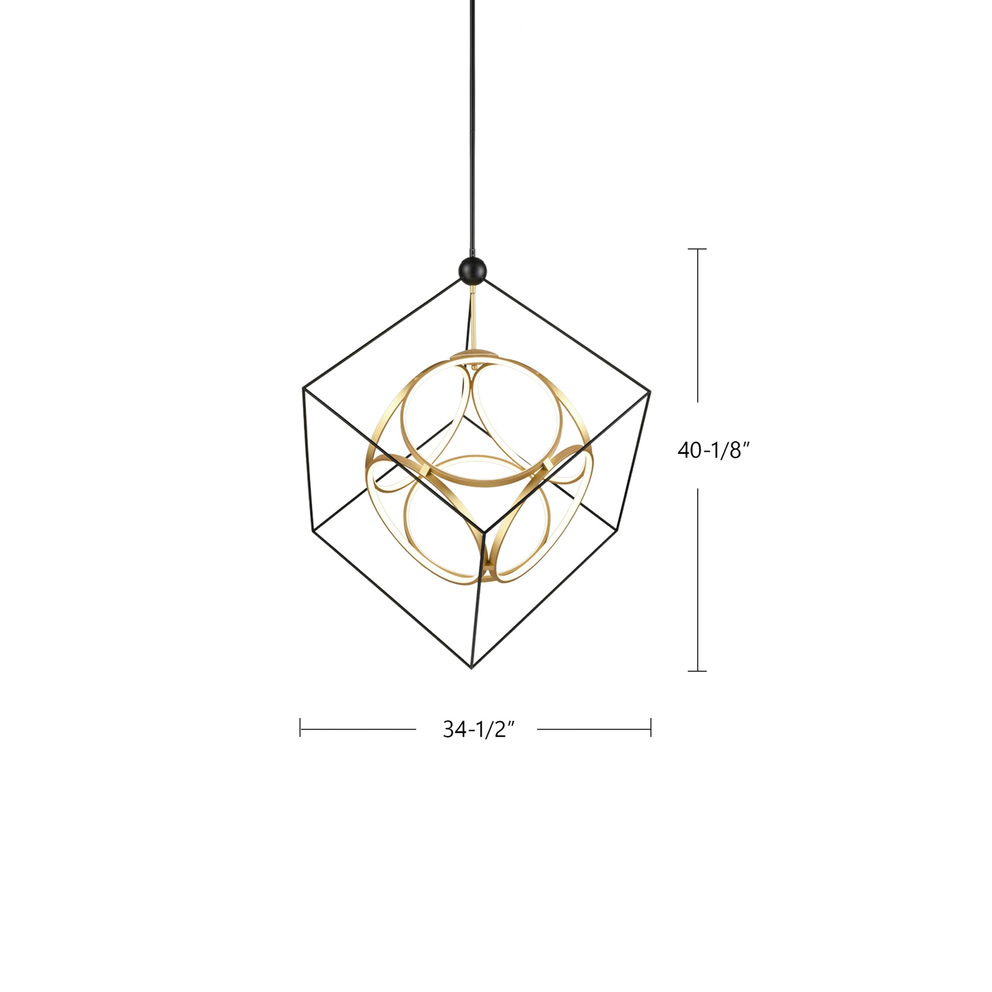 Monza 34-in Black/Antique Brass LED Chandeliers