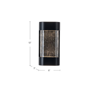 Moondew 12-in Black LED Exterior Wall Sconce
