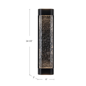 Moondew 24-in Black LED Exterior Wall Sconce
