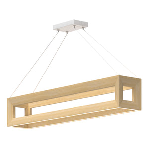 Morina 42-in Walnut LED Linear Pendant
