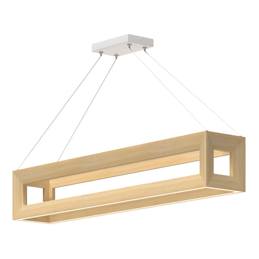 Morina 42-in Walnut LED Linear Pendant