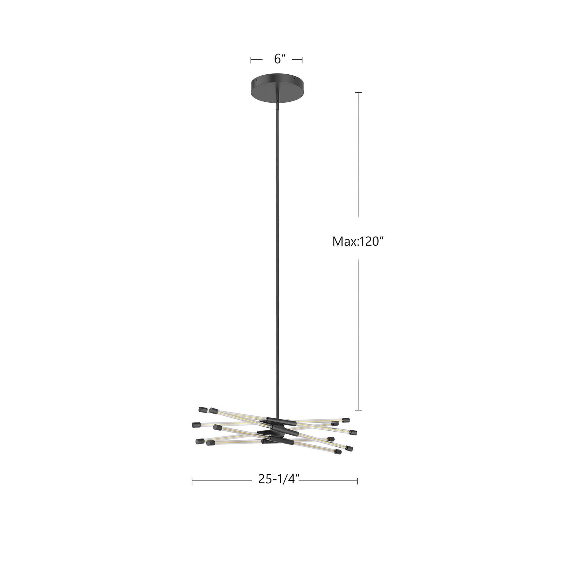 Motif 26-in Black LED Linear Pendant