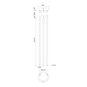 Motif 27-in Brushed Gold LED Multi Pendant