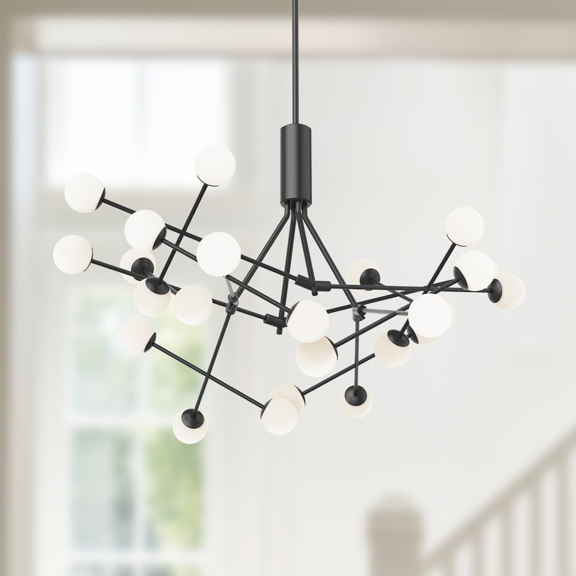 Moto 39-in Black LED Chandelier