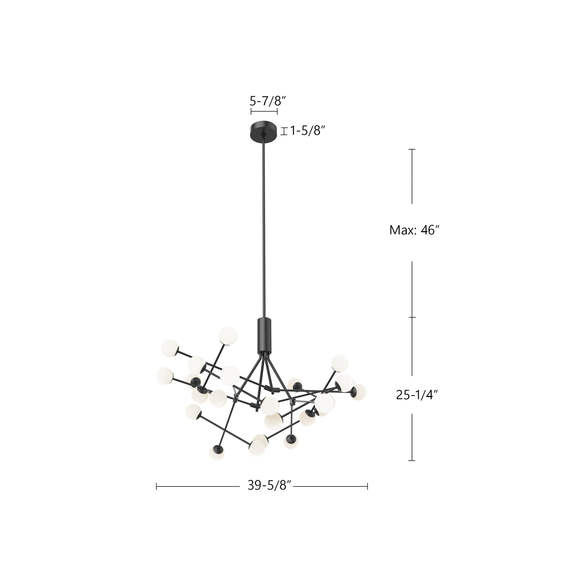 Moto 39-in Black LED Chandelier