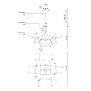 Moto 39-in Black LED Chandelier