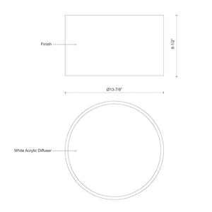 Mousinni 14-in Flush Mount