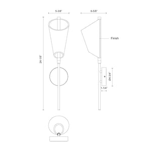 Mulberry 24-in Wall Sconce