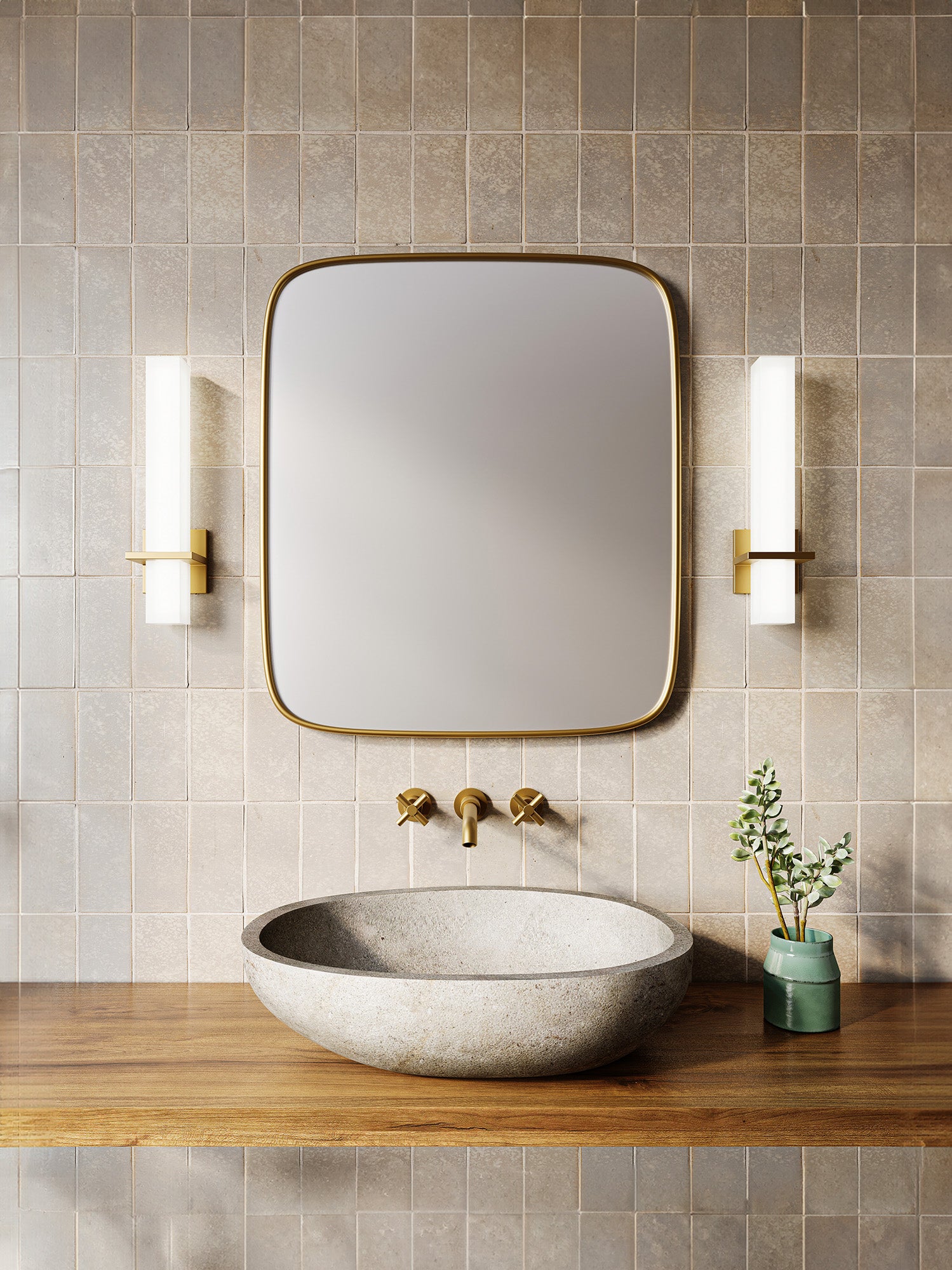 Nepal 18-in Brushed Gold LED Wall Sconce