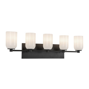 Nola 31-in Chrome/Glossy Opal Glass Socket Vanity Light