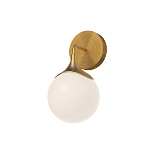 Nouveau 12-in Matte Black/Opal Matte Glass 1 Light Wall/Vanity