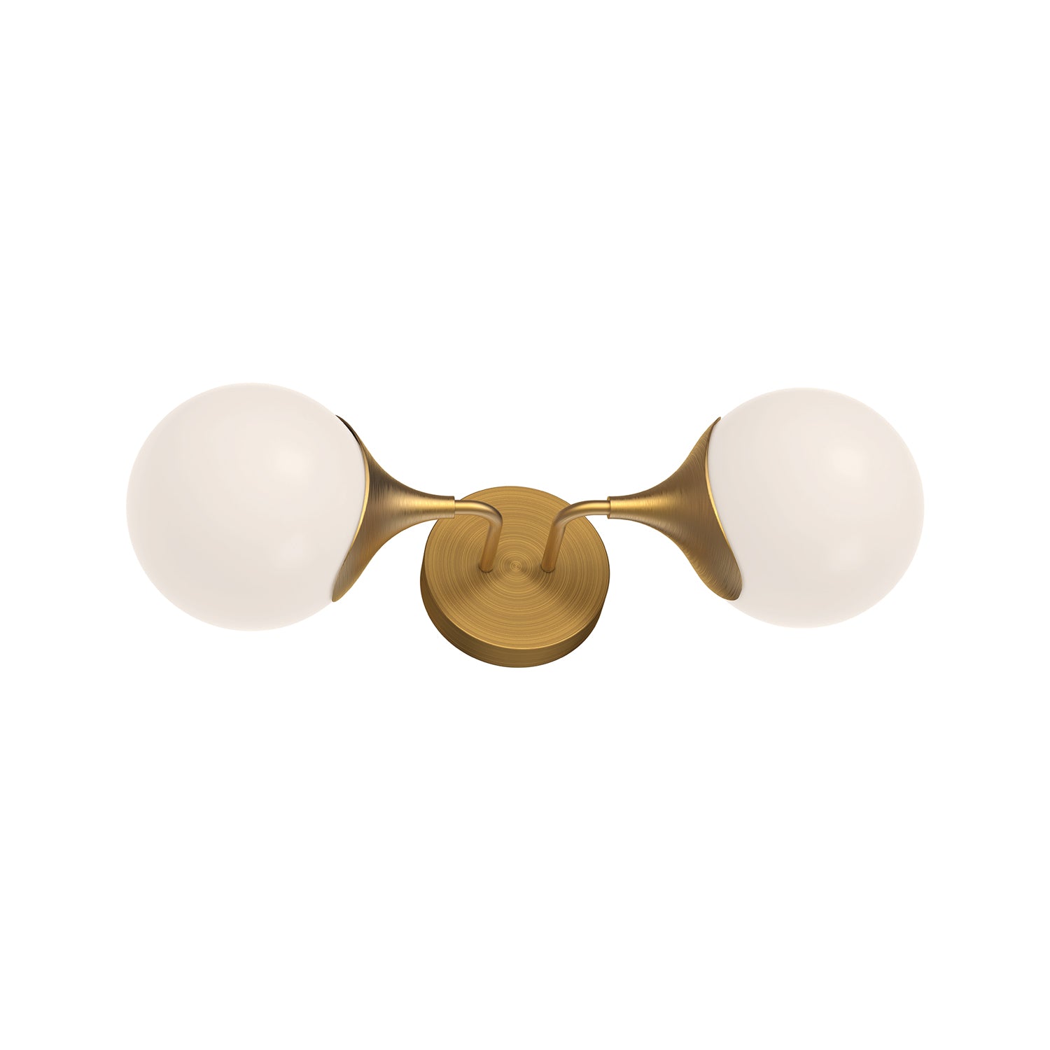 Nouveau 19-in Matte Black/Opal Matte Glass 2 Lights Wall/Vanity