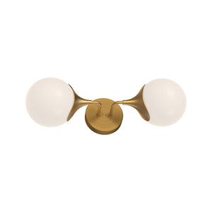 Nouveau 19-in Matte Black/Opal Matte Glass 2 Lights Wall/Vanity