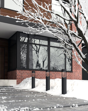 Novato 36-in Black LED Exterior Bollard