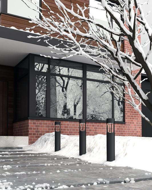 Novato 36-in Black LED Exterior Bollard