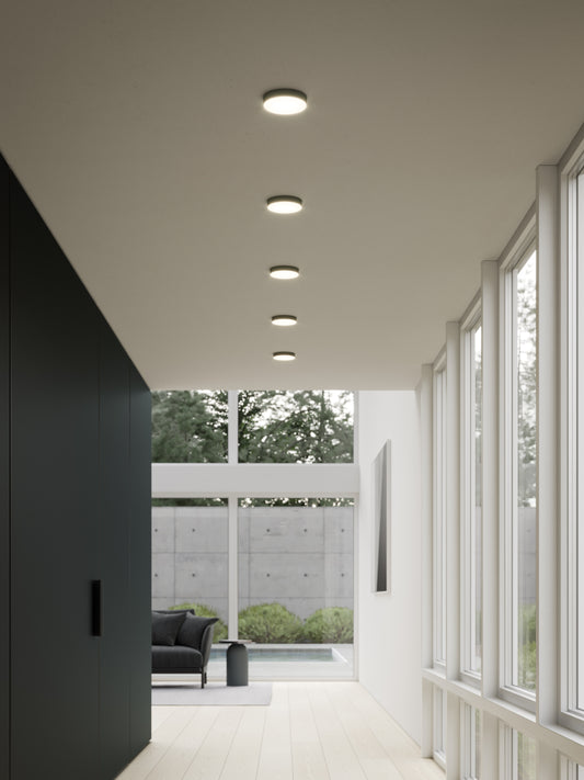 Novel 5-in Black LED Flush Mount