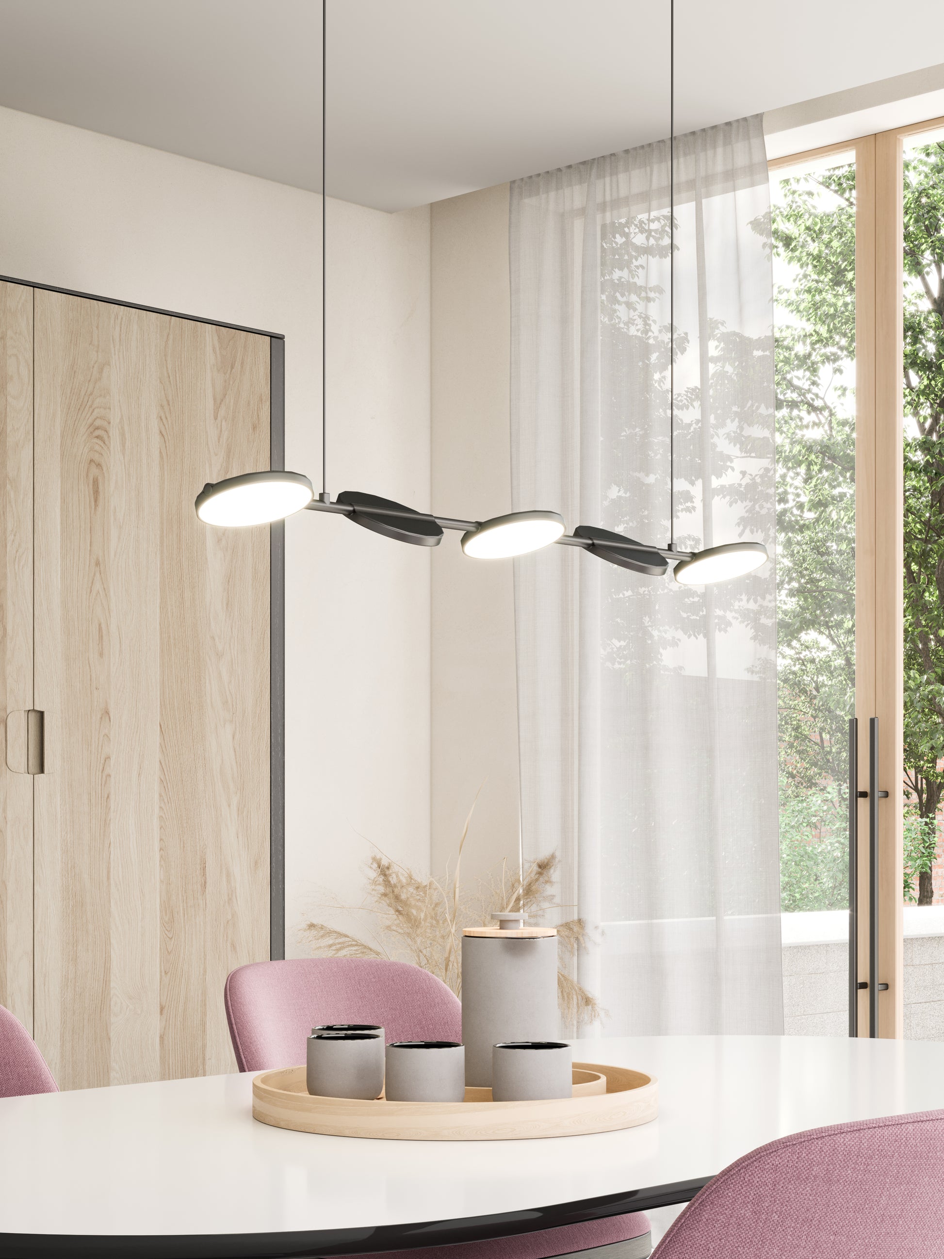 Novel 37-in Black LED Linear Pendant